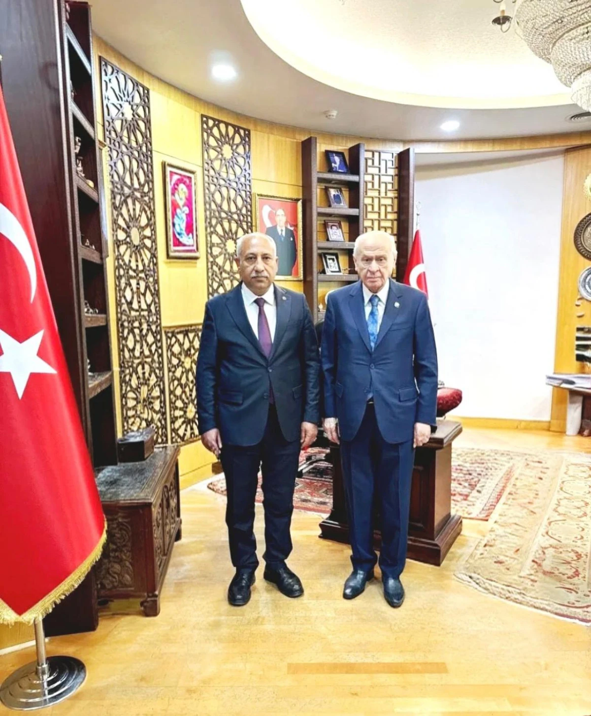 Başkan G&uuml;ng&ouml;ralp, MHP Lideri Bah&ccedil;eli&rsquo;yi makamında ziyaret etti