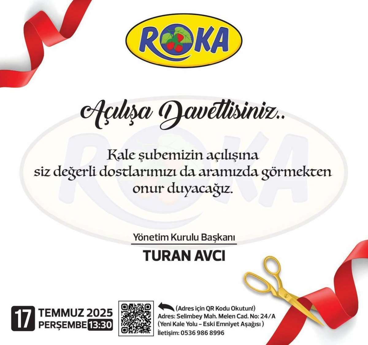 ROKA Marketler zincirine bir halka daha ekleniyor. 12. Şube bugün açılıyor 