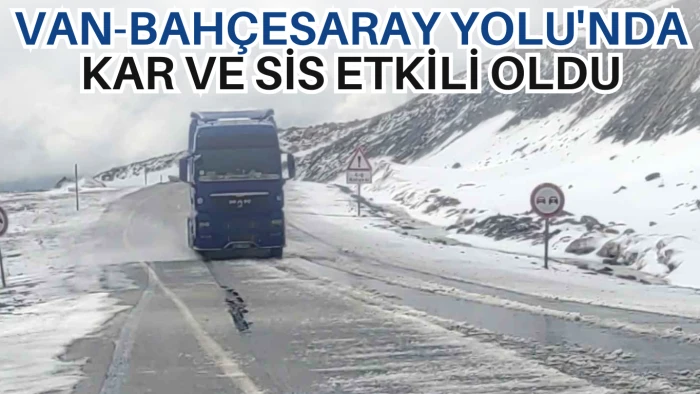 Van-Bahçesaray Yolu'nda Kar ve Sis Etkili Oldu