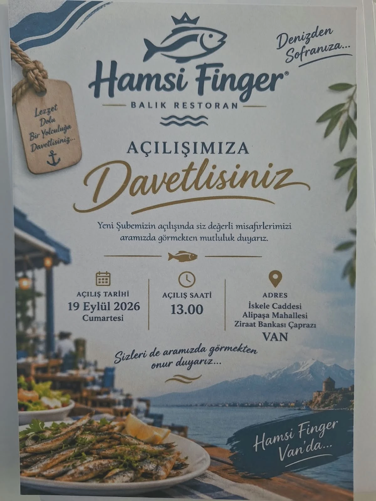 Van'da İş Yeri A&ccedil;ılışı Balıkseverlere M&uuml;jde! HAMSİFİNGER A&Ccedil;ILIYOR...